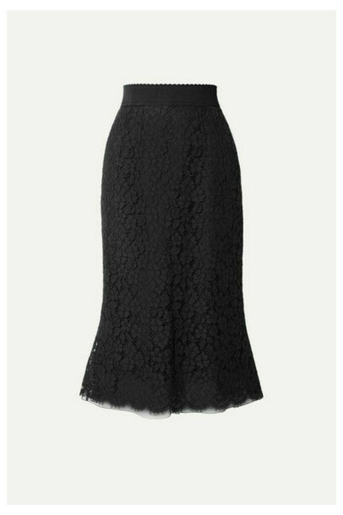 Dolce & Gabbana - Cotton-blend Guipure Lace Midi Skirt - Black