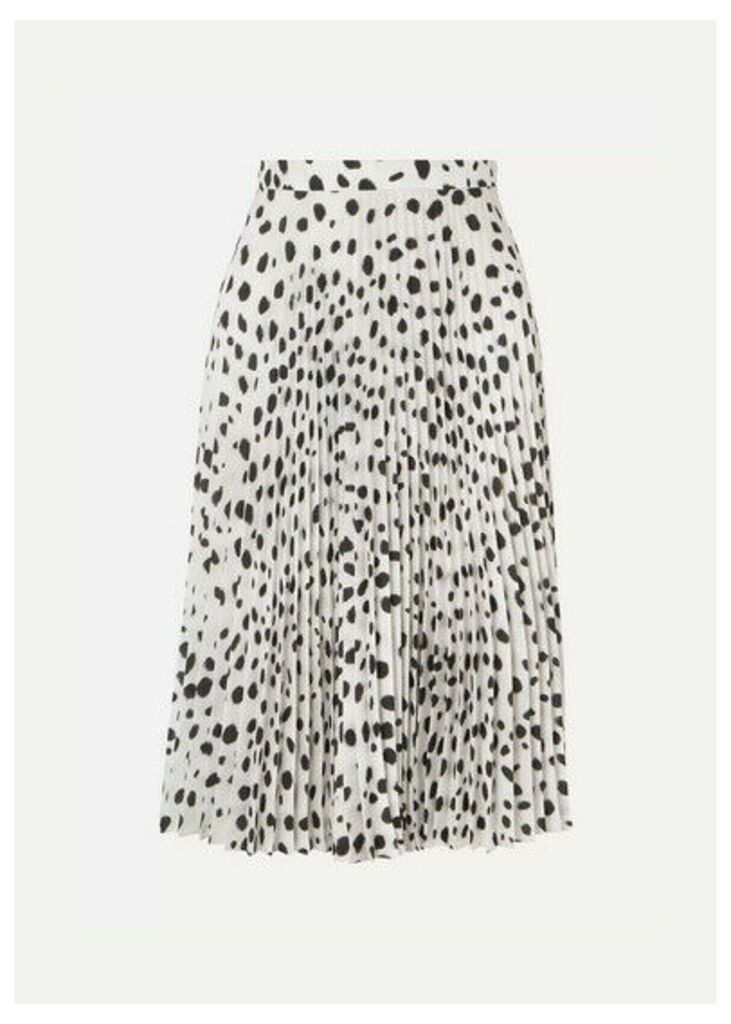 Burberry - Pleated Printed Crepe De Chine Skirt - White