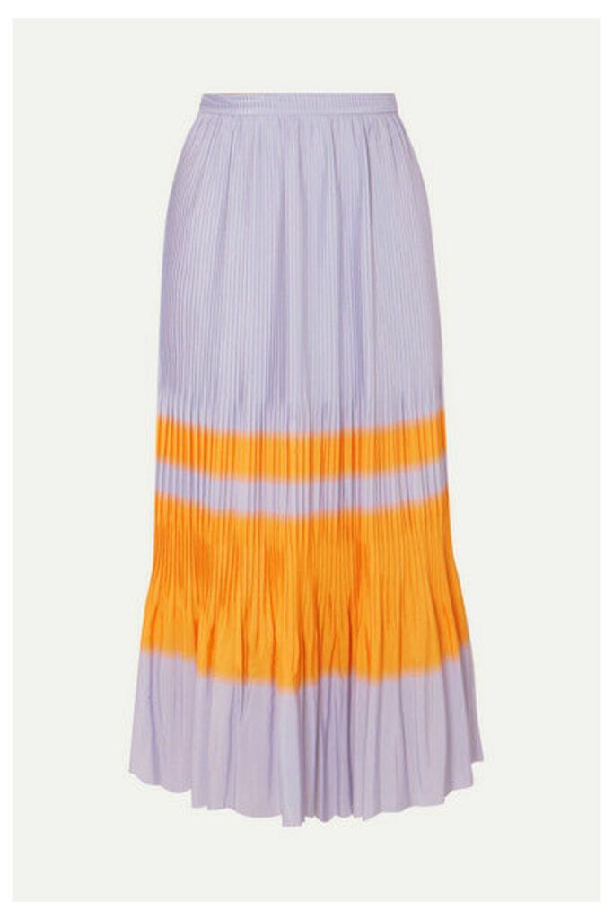 Dries Van Noten - Striped Pleated Crepe Midi Skirt - Lilac