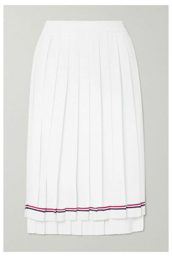 Thom Browne - Pleated Striped Stretch-knit Skirt - White