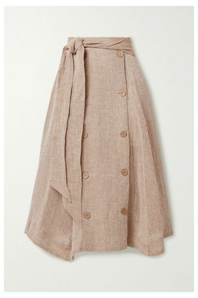 Lisa Marie Fernandez - + Net Sustain Diana Linen-blend Gauze Midi Skirt - Sand