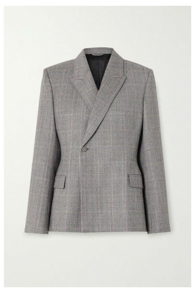 Balenciaga - Prince Of Wales Checked Wool Blazer - Gray