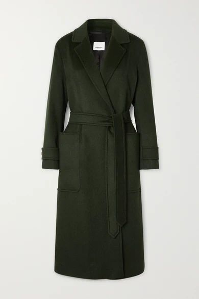Belted Cashmere Coat - Green