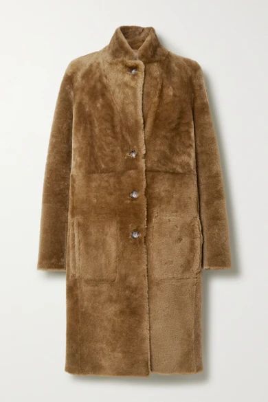 Brittany Reversible Shearling Coat - Sand