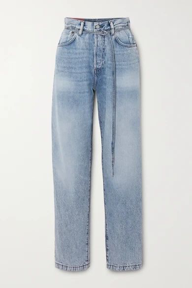 Organic High-rise Straight-leg Jeans - Mid denim