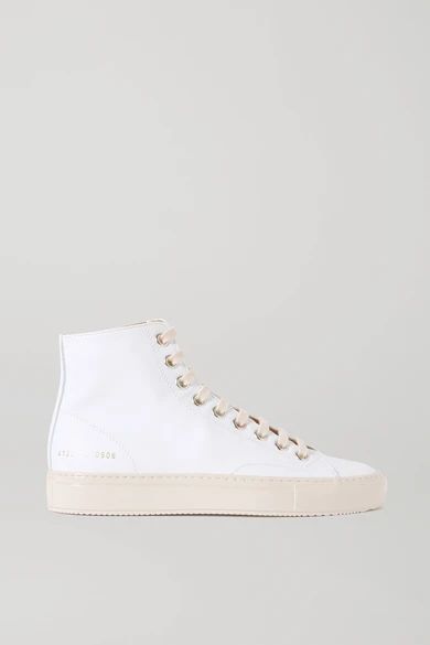 Tournament Leather High-top Sneakers - White