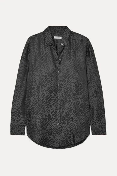 Essential Silk-jacquard Shirt - Leopard print