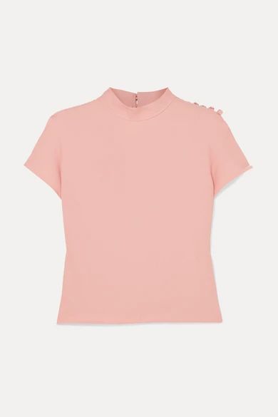 The Tammie Washed-crepe Top - Blush