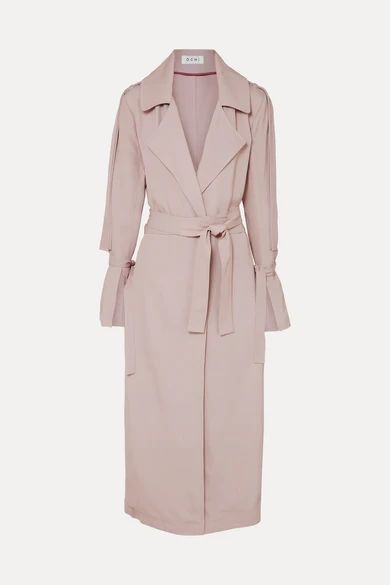 Belted Twill Trench Coat - Lilac