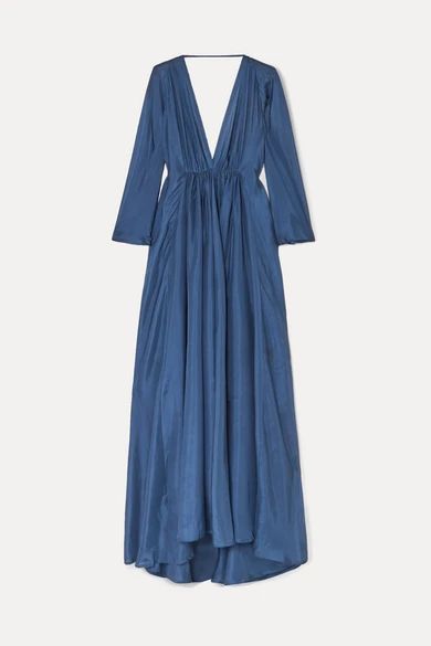 Clemence Silk-organza Maxi Dress - Royal blue