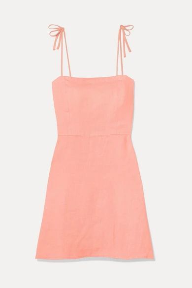 Poppy Linen Mini Dress - Coral