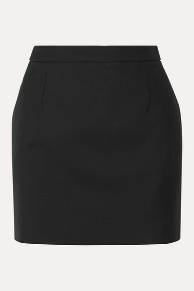 Wool Mini Skirt - Black