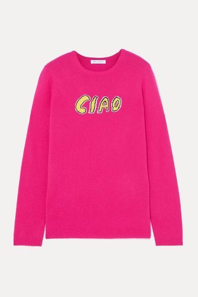 Ciao Intarsia Cashmere Sweater - Pink