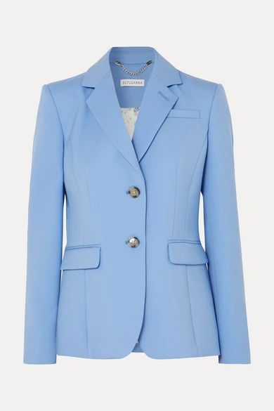 Fenice Wool-blend Piqué Blazer - Blue