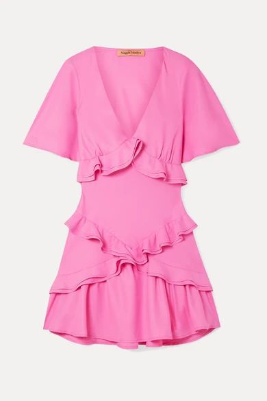 + Net Sustain The Jones Ruffled Crepe De Chine Mini Dress - Pink