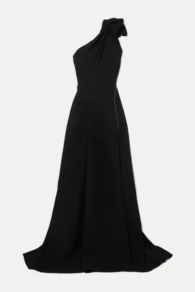 Virtuoso One-shoulder Cady Gown - Black