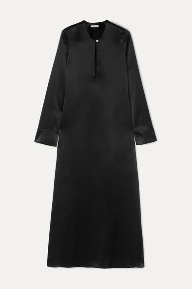 Palma Silk-satin Maxi Dress - Black