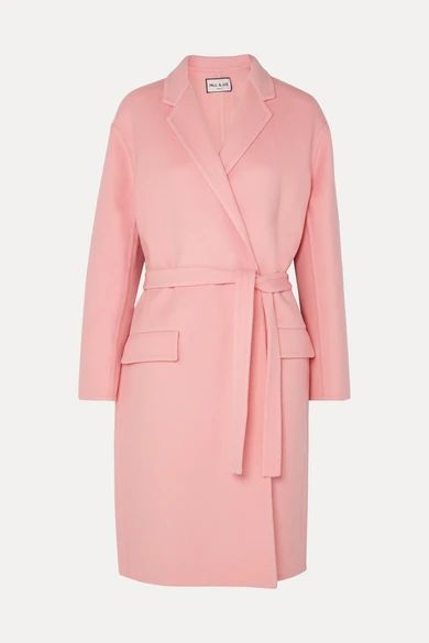 Martina Belted Wool Coat - Pink