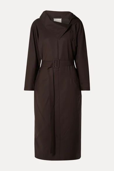 Envelope1976 - Bucuresti Belted Wool Midi Dress - Dark brown