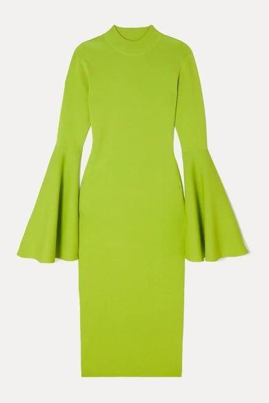 Giana Stretch-knit Midi Dress - Light green