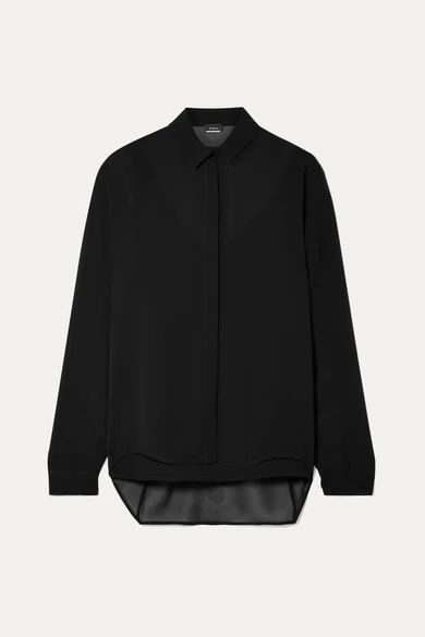 Mulberry Silk-georgette Shirt - Black