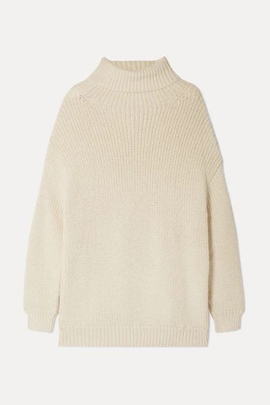 Evren Oversized Alpaca And Organic Cotton-blend Turtleneck Sweater - Cream