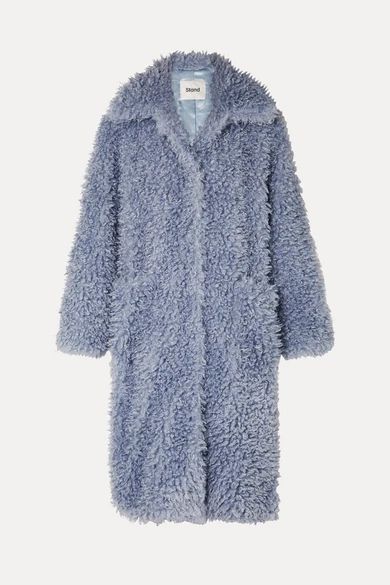 Taylor Oversized Faux Shearling Coat - Blue