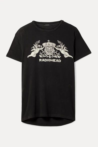 Bearhead Crest Boy Oversized Printed Cotton-blend Jersey T-shirt - Charcoal