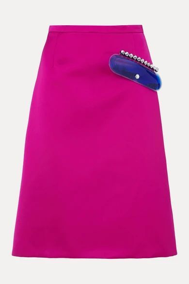 Embellished Satin Skirt - Pink