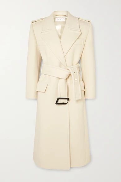Belted Wool Coat - Ivory