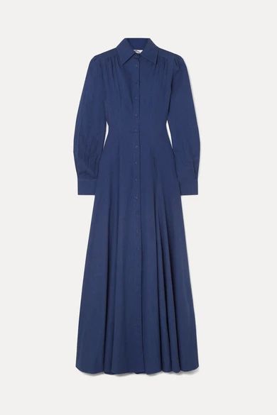 Jasmine Cotton-chambray Maxi Dress - Blue