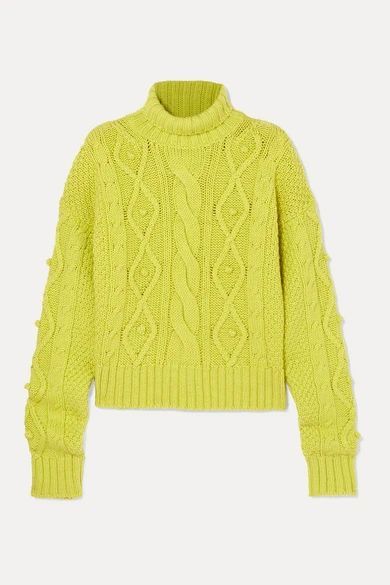 Nazca Cable-knit Merino Wool And Alpaca-blend Sweater - Lime green