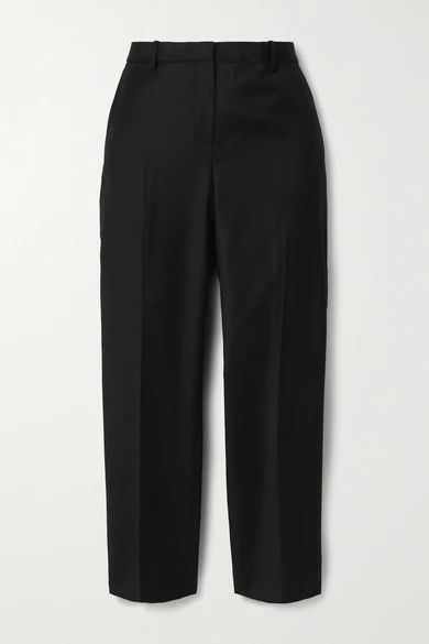 Treeca Cropped Wool-twill Tapered Pants - Black