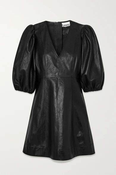 Leather Mini Dress - Black