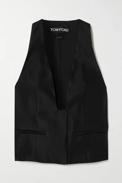 Duchesse Silk-satin Vest - Black