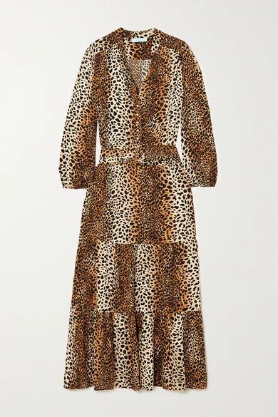 Sonja Leopard-print Voile Midi Dress - Leopard print