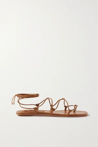 Knotted Leather Sandals - Tan