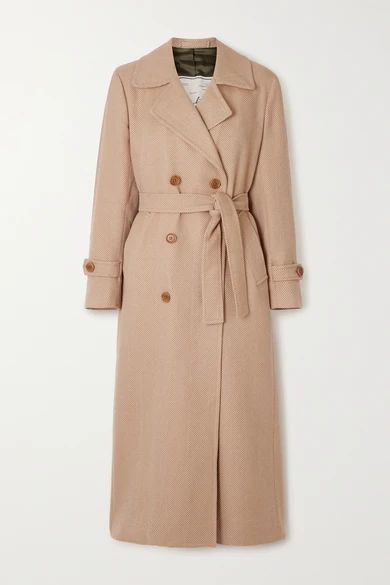 The Christie Belted Double-breasted Wool-gabardine Trench Coat - Sand