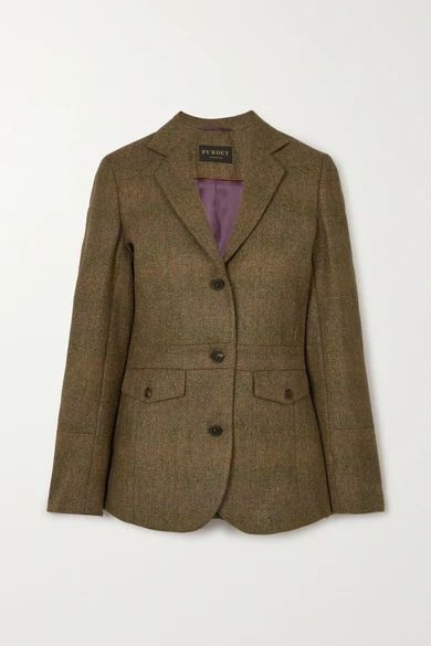 Wool-tweed Blazer - Army green