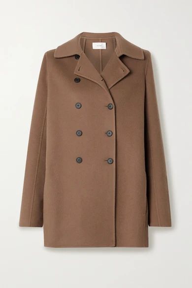 Saku Double-breasted Cashmere Coat - Light brown