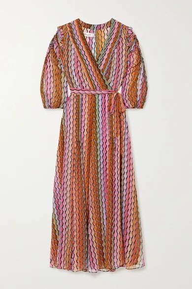 Bree Printed Silk-chiffon Wrap Dress - Pink