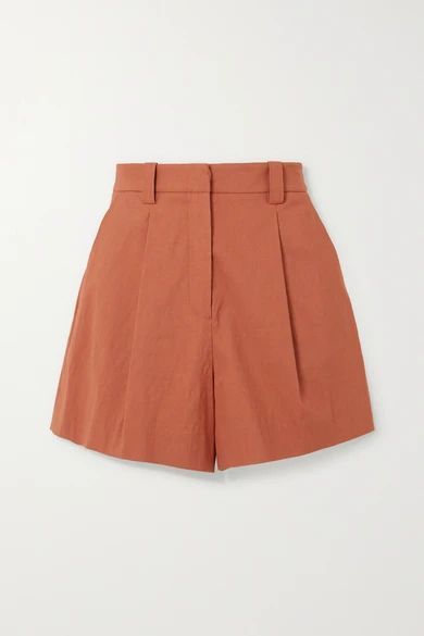 A.l.c. X Petra Flannery Huxley Linen-blend Shorts - Orange