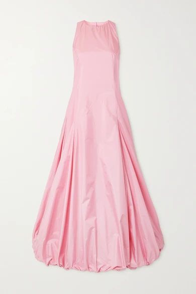 Juliet Open-back Ruched Silk-taffeta Maxi Dress - Baby pink