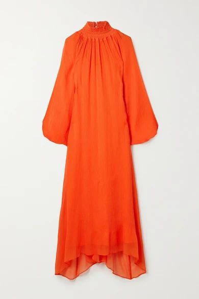 + Net Sustain Edmonia Asymmetric Cotton-blend Crepon Dress - Orange