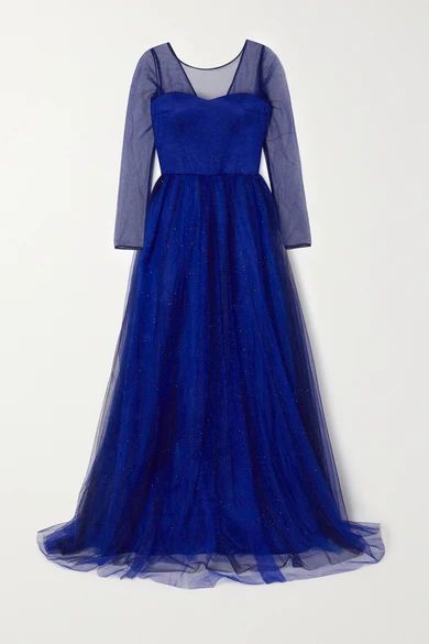 Glittered Tulle Gown - Blue