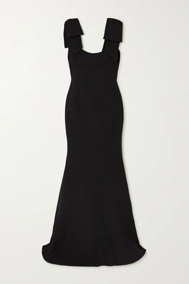 Martini Bow-detailed Cloqué Gown - Black