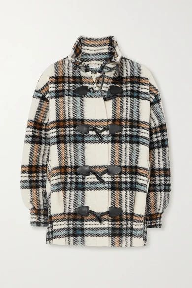 Cael Checked Wool-blend Coat - Ivory