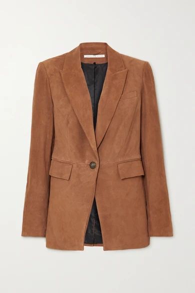 Long And Lean Dickey Suede Blazer - Brown