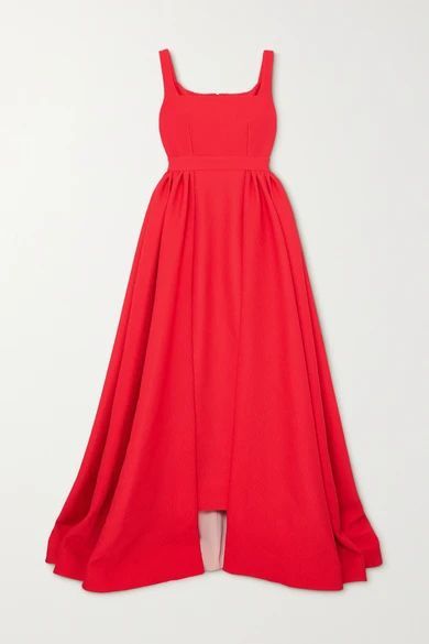 Seaton Draped Cloqué Gown - Red