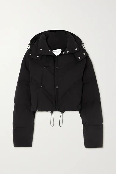 Hooded Quilted Cotton-blend Jacket - Black